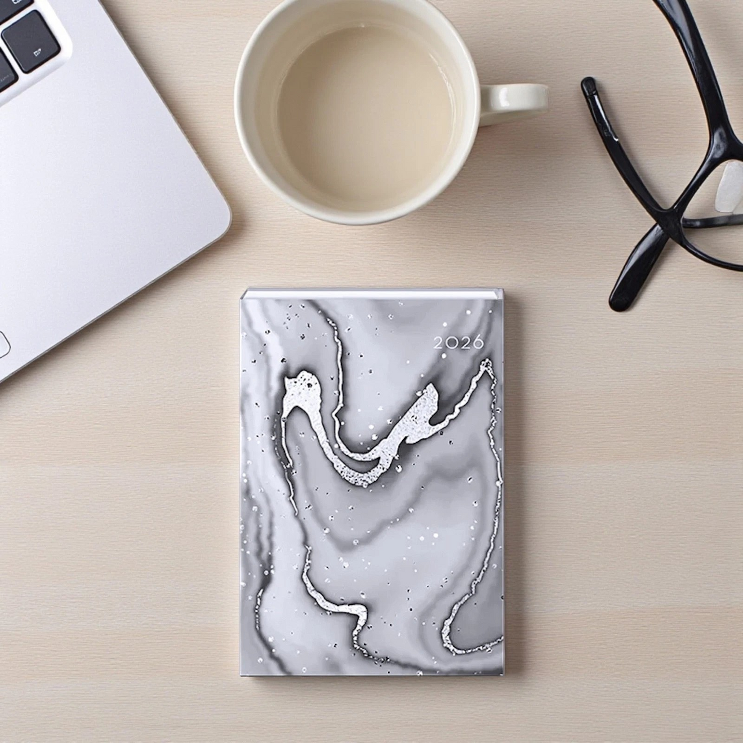 2026 A5 week to view diary planners - Marble design