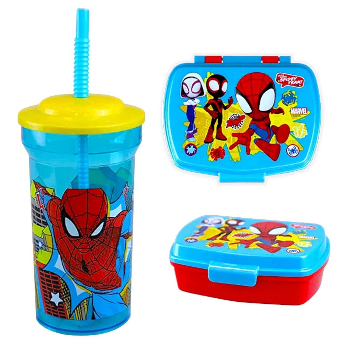 Kids Sandwich Lunch Box and Straw Tumbler - Spiderman
