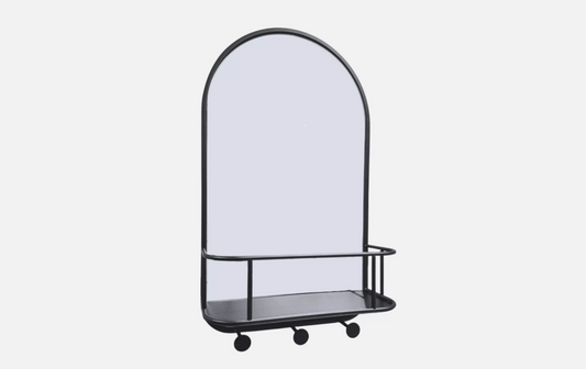 Bathroom Mirror with Metal Shelf