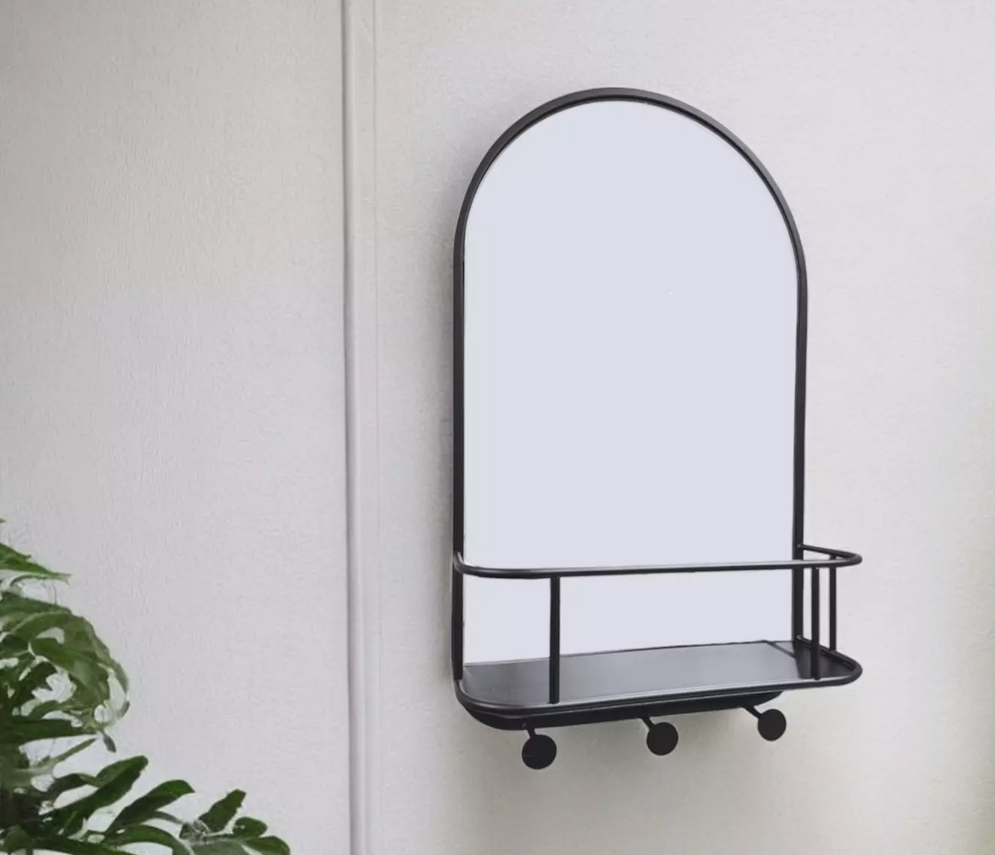 Bathroom Mirror with Metal Shelf