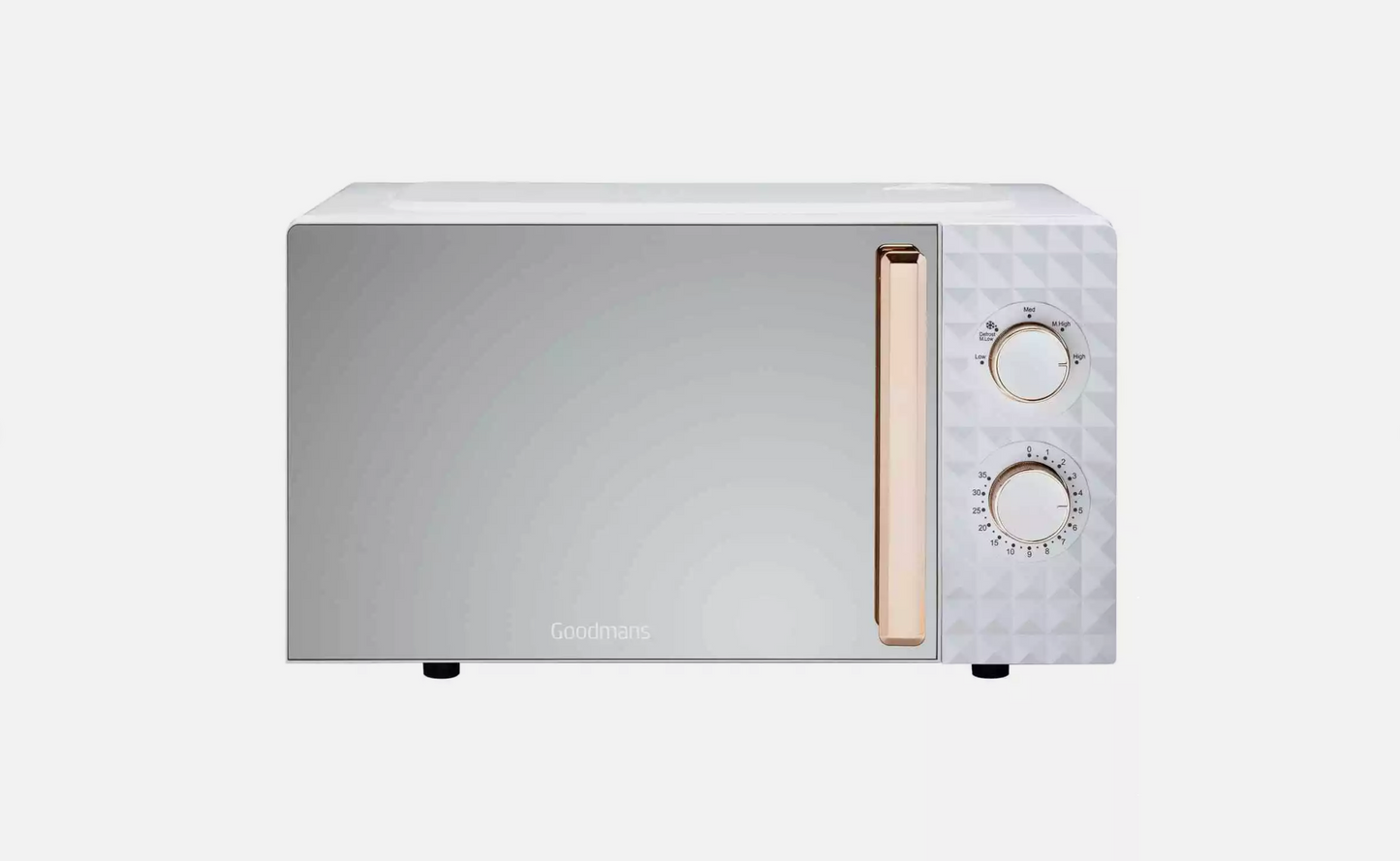 Goodmans Diamond White and Rose Gold Effect Microwave