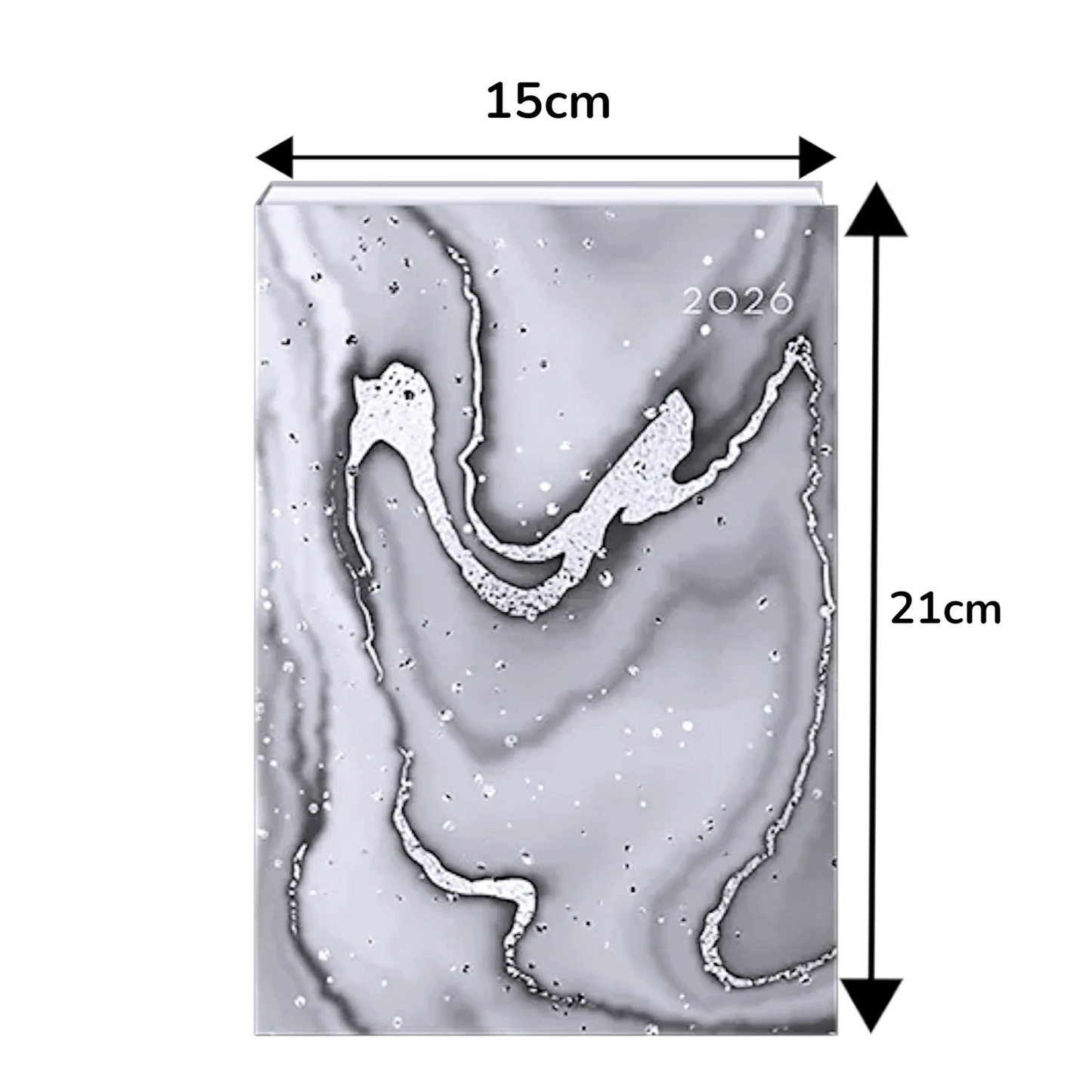 2026 A5 week to view diary planners - Marble design