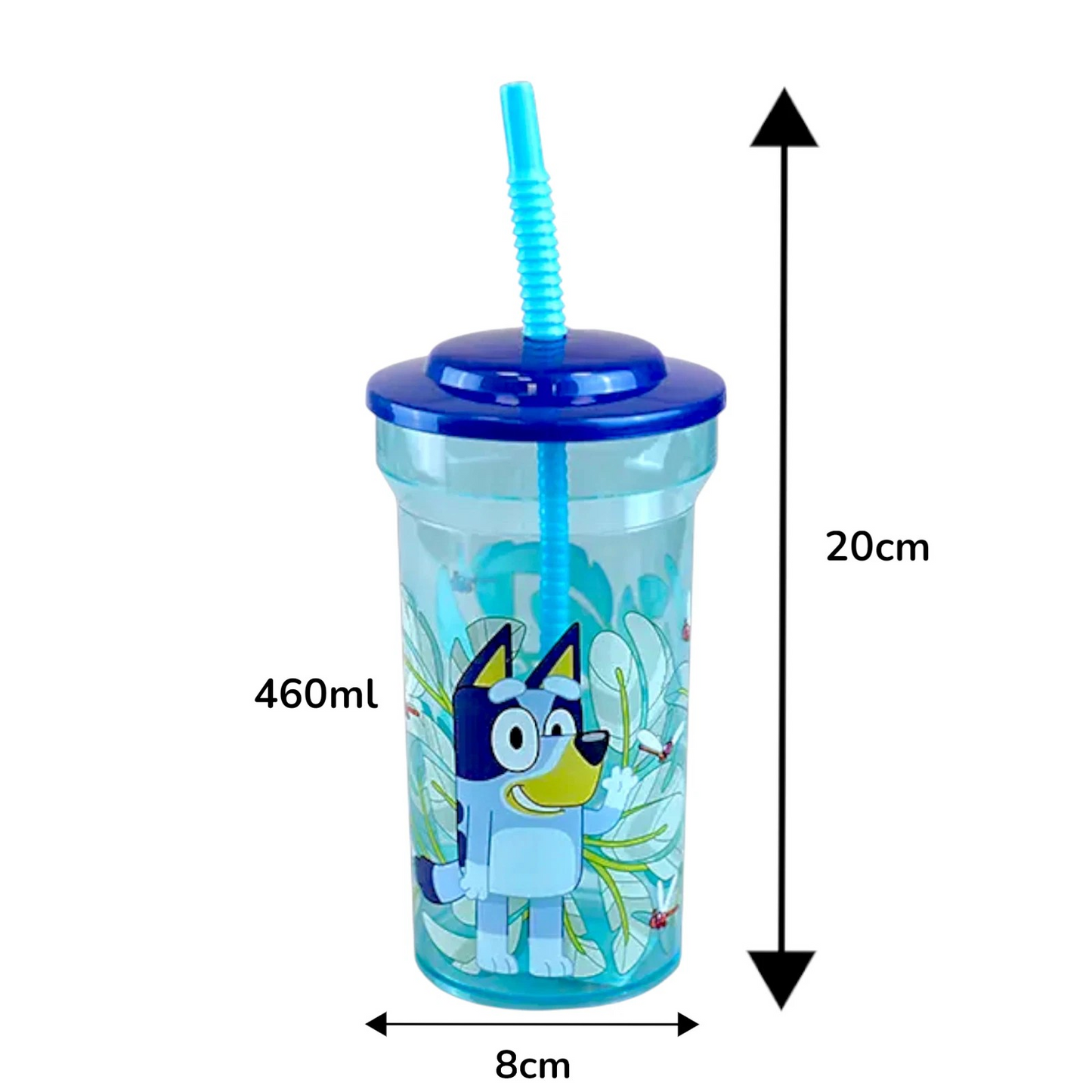 Kids Favourite Character Straw Tumbler 460 ml- Bluey