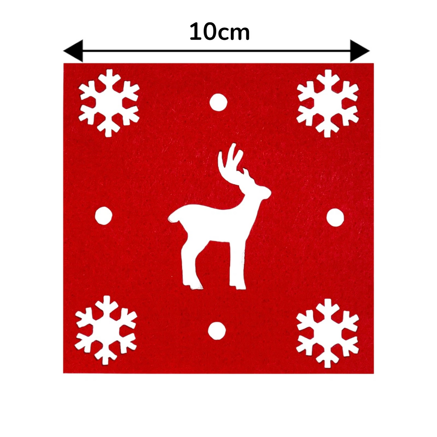 Christmas Placemats & Coasters Set - 8pc- Red