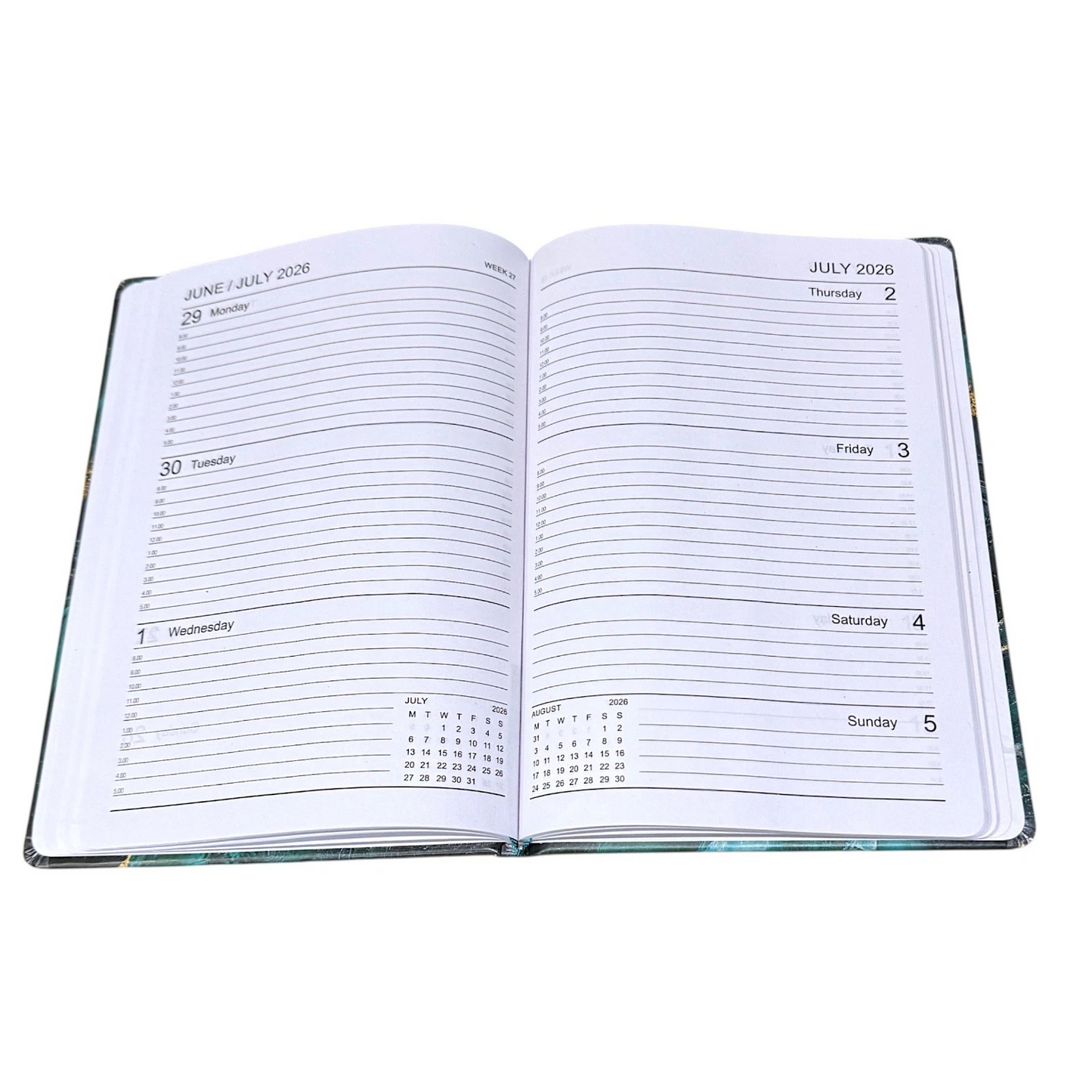 2026 A5 week to view diary planners - Marble design