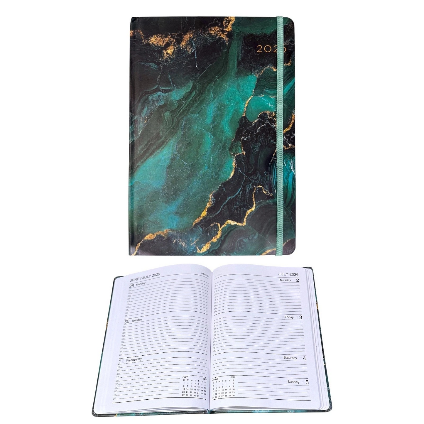 2026 A5 week to view diary planners - Marble design