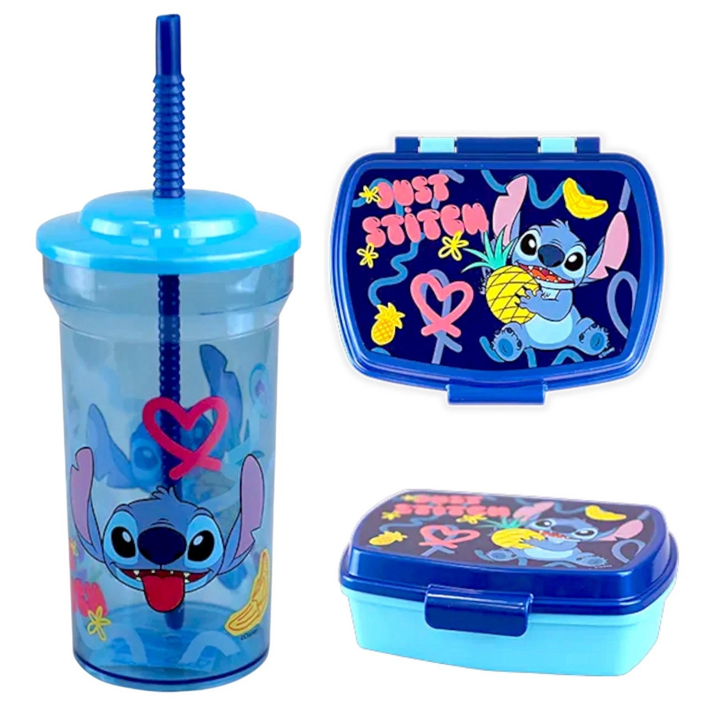 Kids Sandwich Lunch Box and Straw Tumbler- Stitch