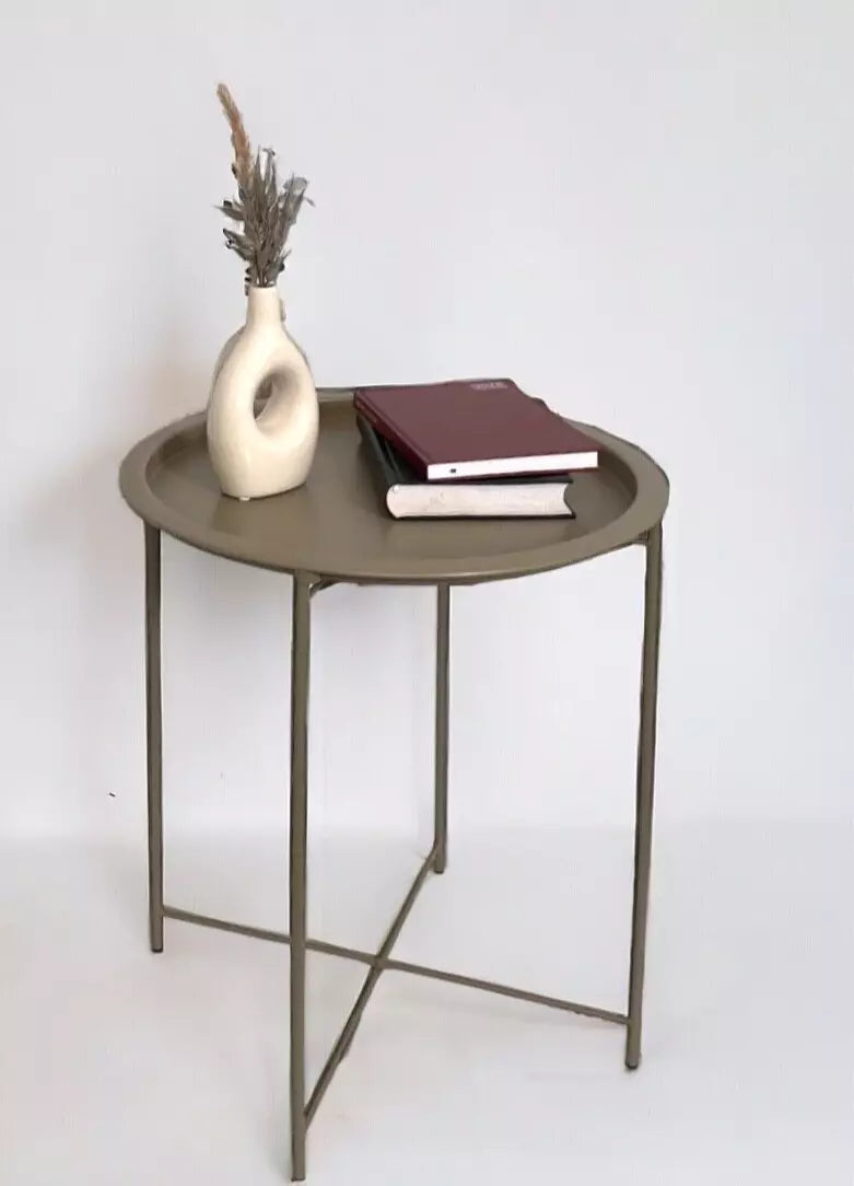 Metal Side/Coffee Tray Table With Removable Top