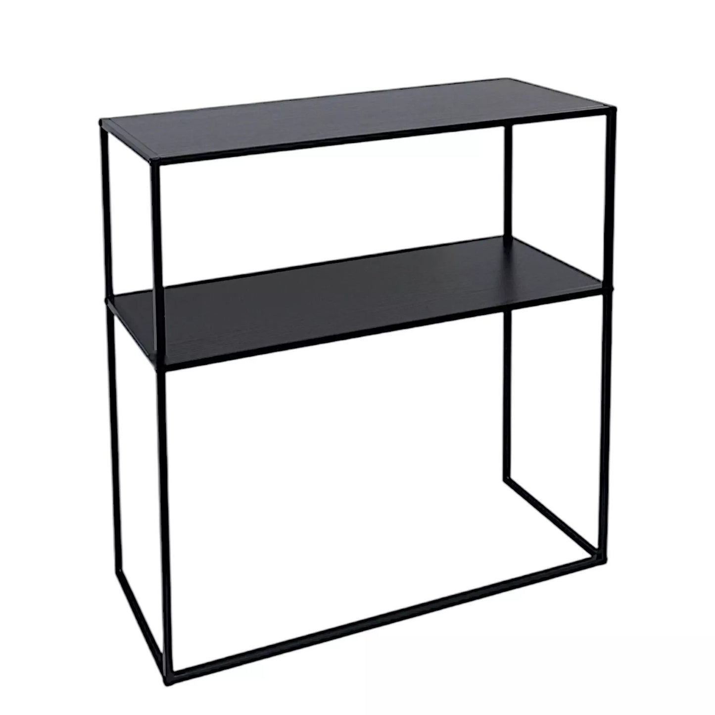 2 Tier Console Table Black Metal Frame