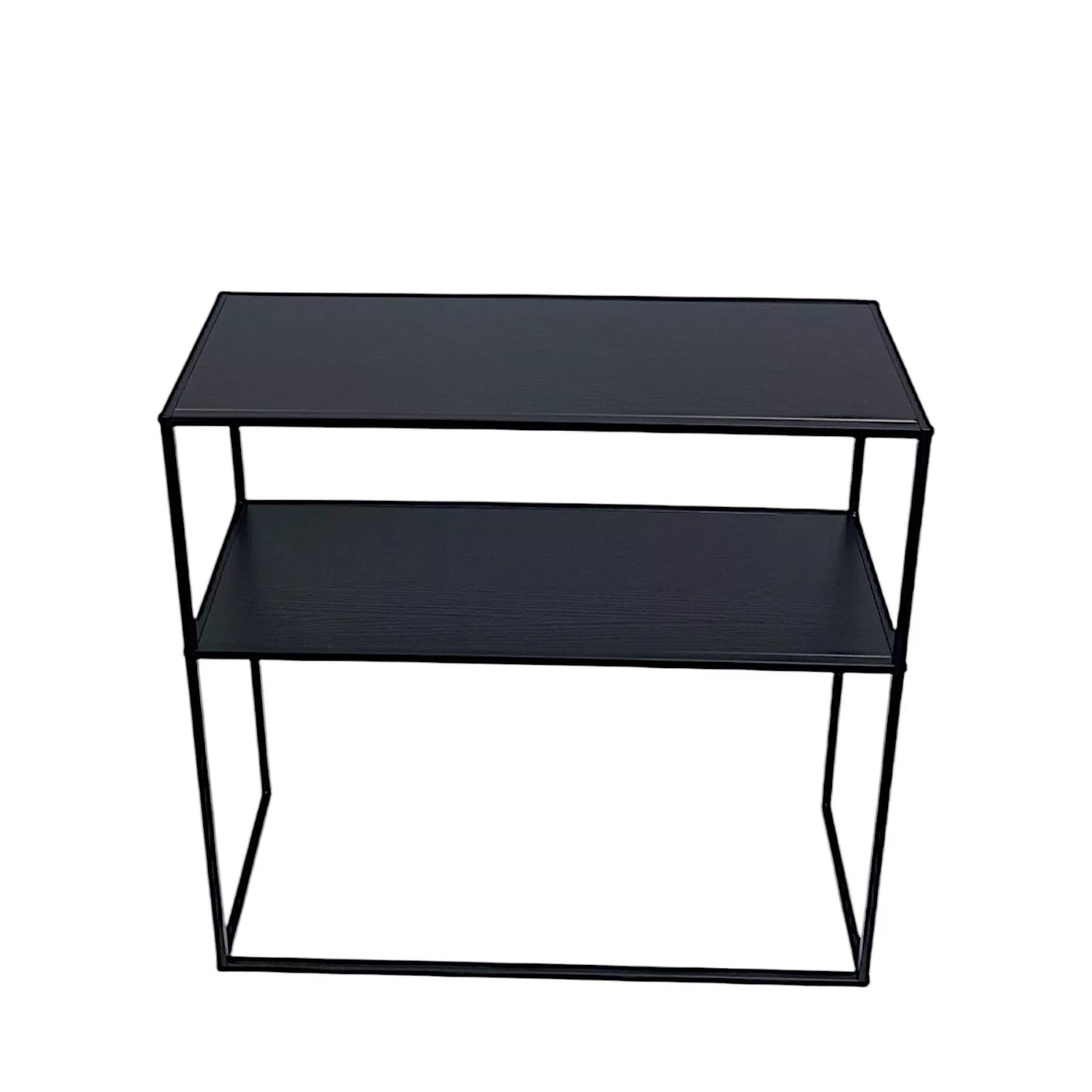 2 Tier Console Table Black Metal Frame