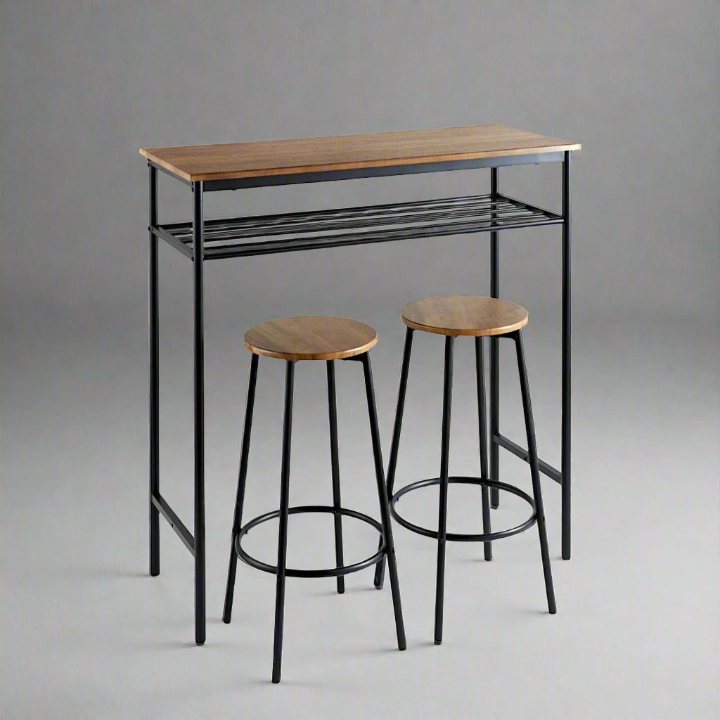 Breakfast BarTable with 2 Stools Set Dining Table