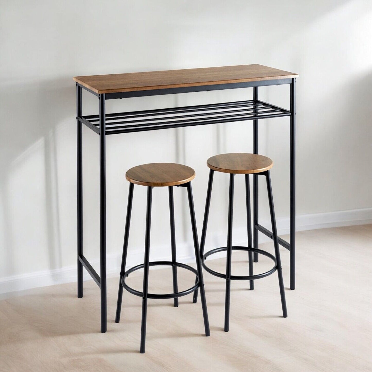 Breakfast BarTable with 2 Stools Set Dining Table