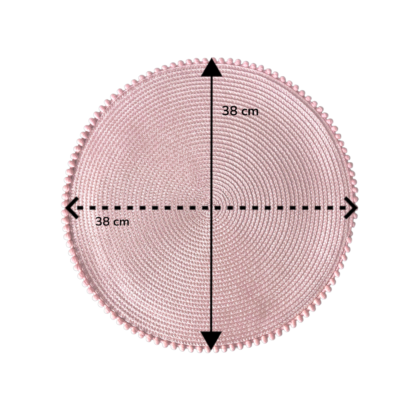 Set of 4 Multicolour Round Pom Placemats Table Mats Stylish Tableware