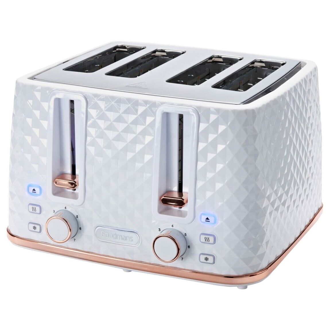 4 Slice Toaster White & Rose Gold