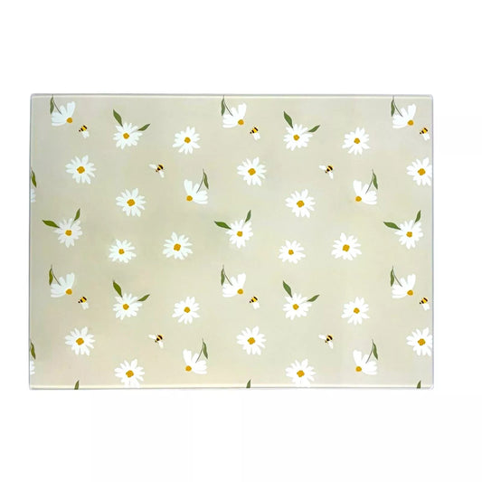 Bee Print Glass Chopping Board