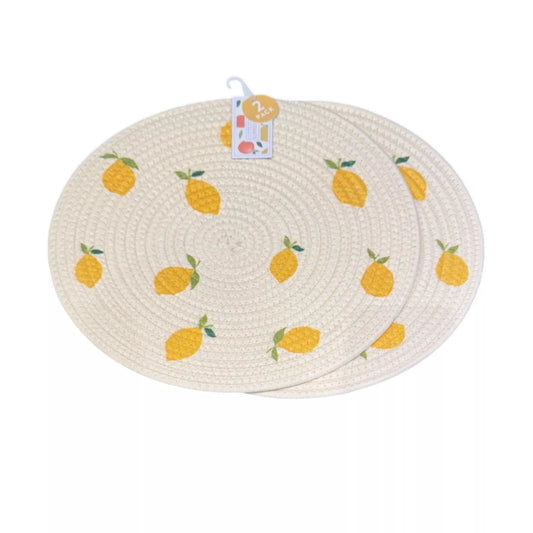 Round Placemats Set Of 2 -Lemon