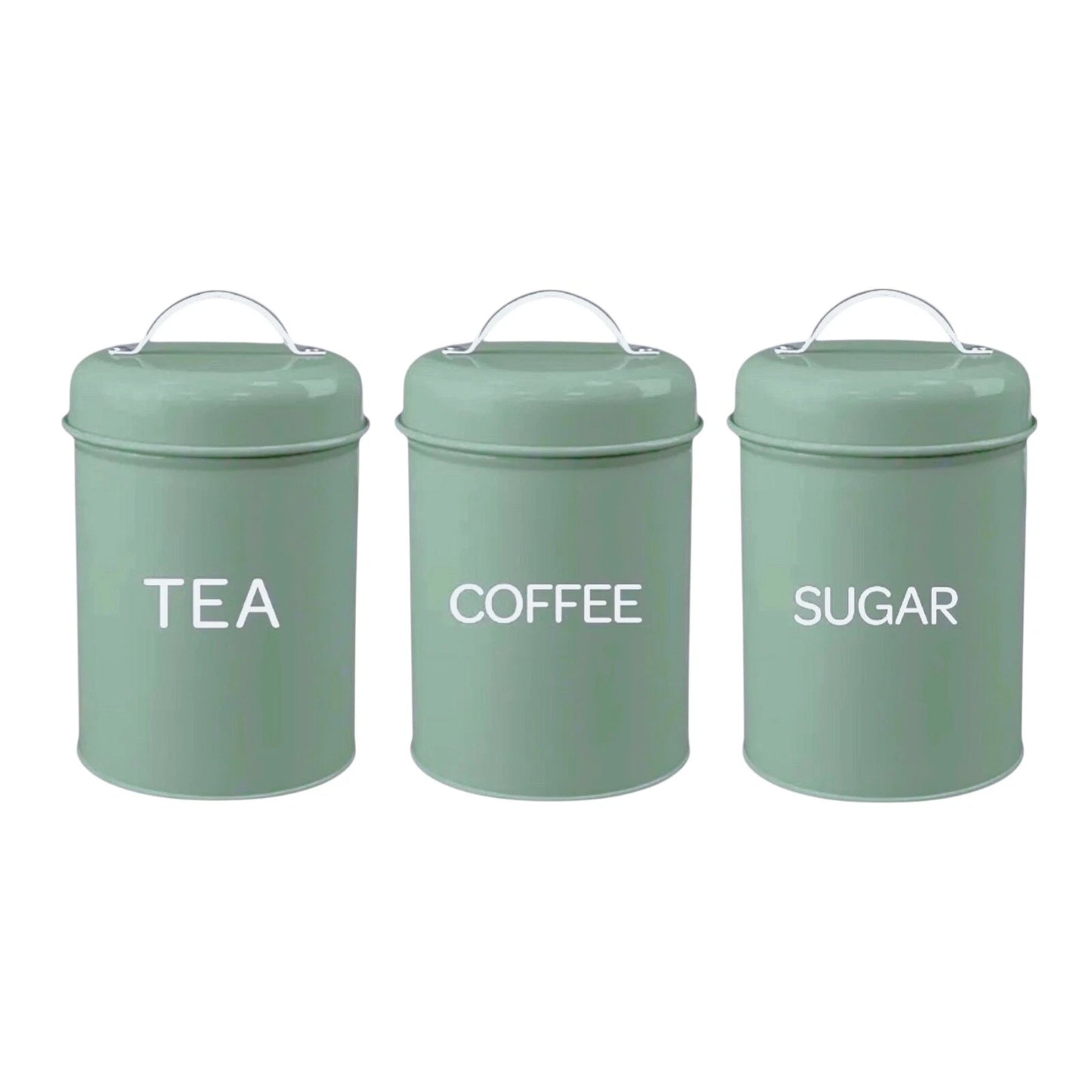 Set of 3 Canister Tea Coffee Sugar (Green)