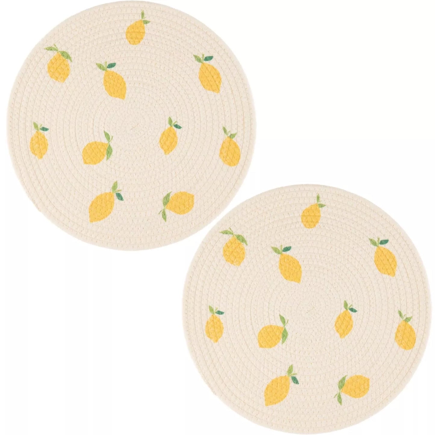 Round Placemats Set Of 2 -Lemon