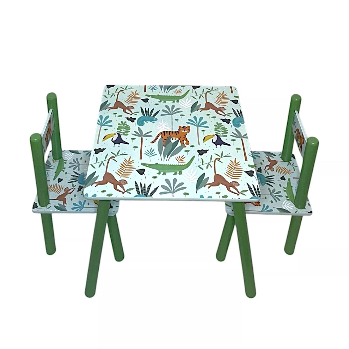Children Kids Table and 2 Chairs Set -Safari
