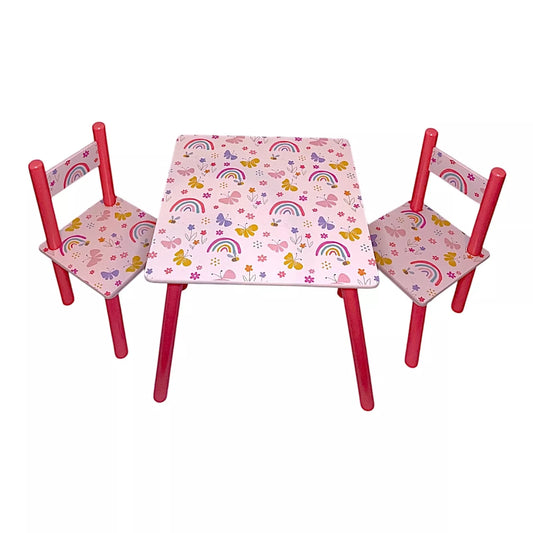 Children Kids Table and 2 Chairs Set -Rainbow