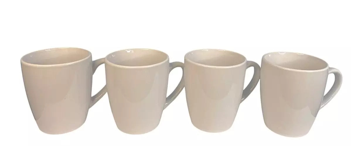 Set Of 4 Tea Coffee Mugs- White