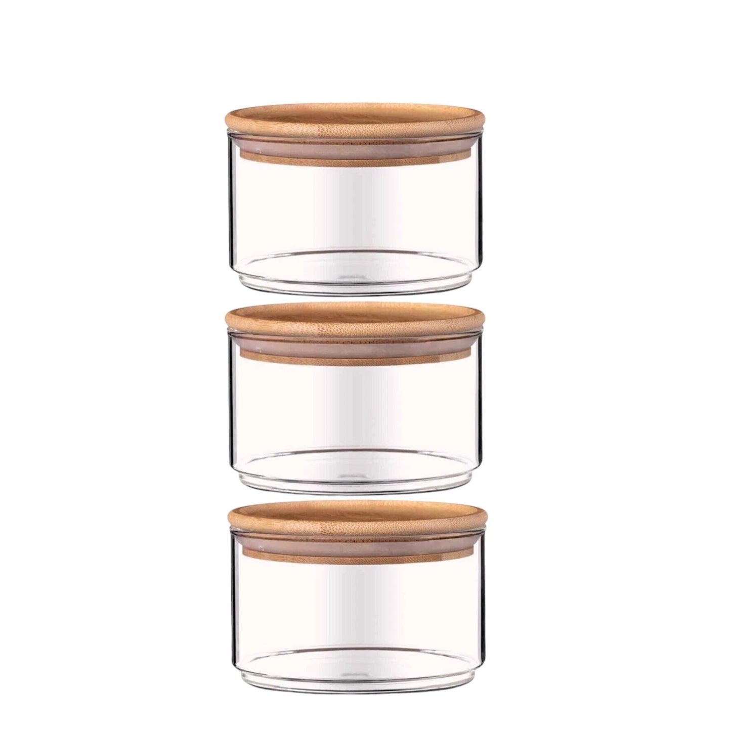 3 Tier Glass Stackable Kitchen Food Storage Containers