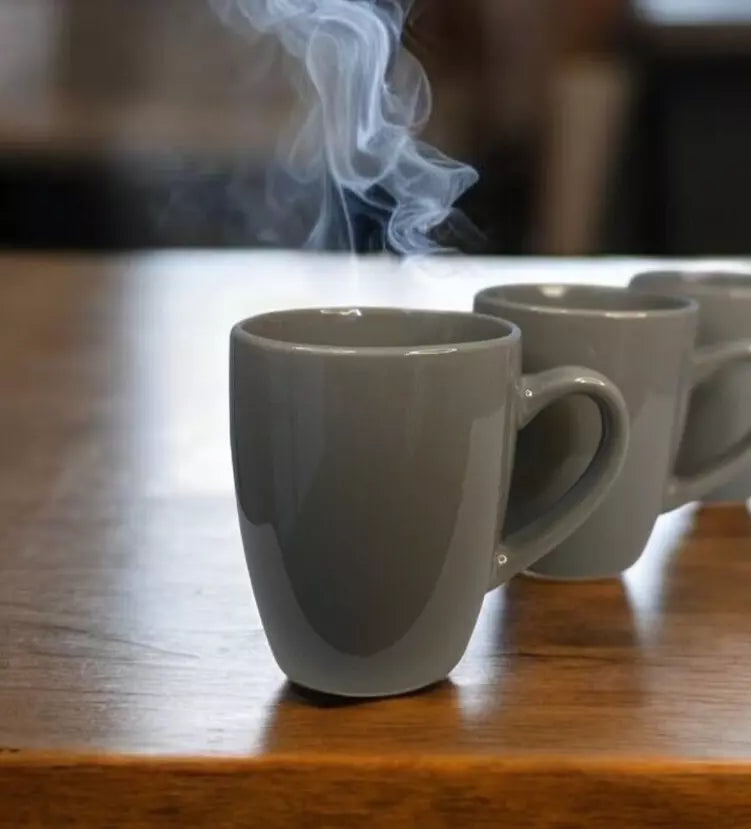 Set Of 4 Tea Coffee Mugs - Grey