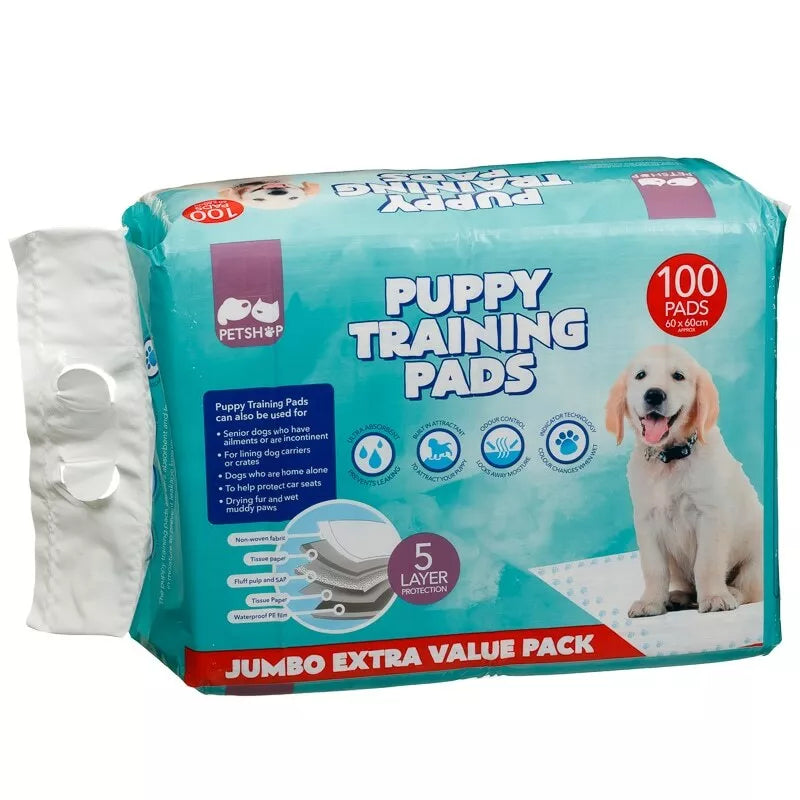 100 Pet shop Dog and Puppy Training Pads