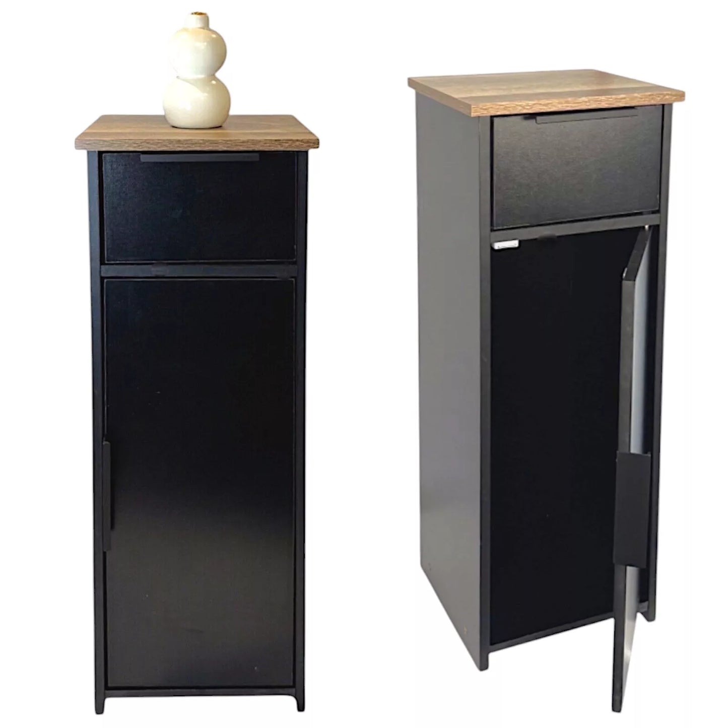 Black Wood Storage Cabinet Unit