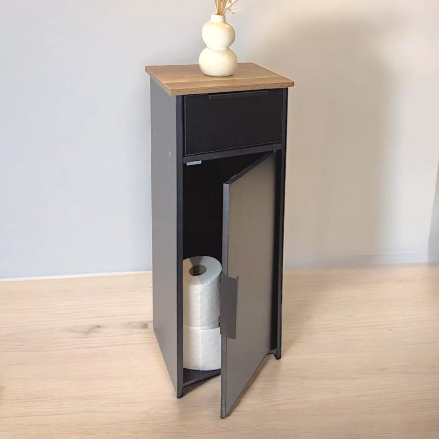 Black Wood Storage Cabinet Unit