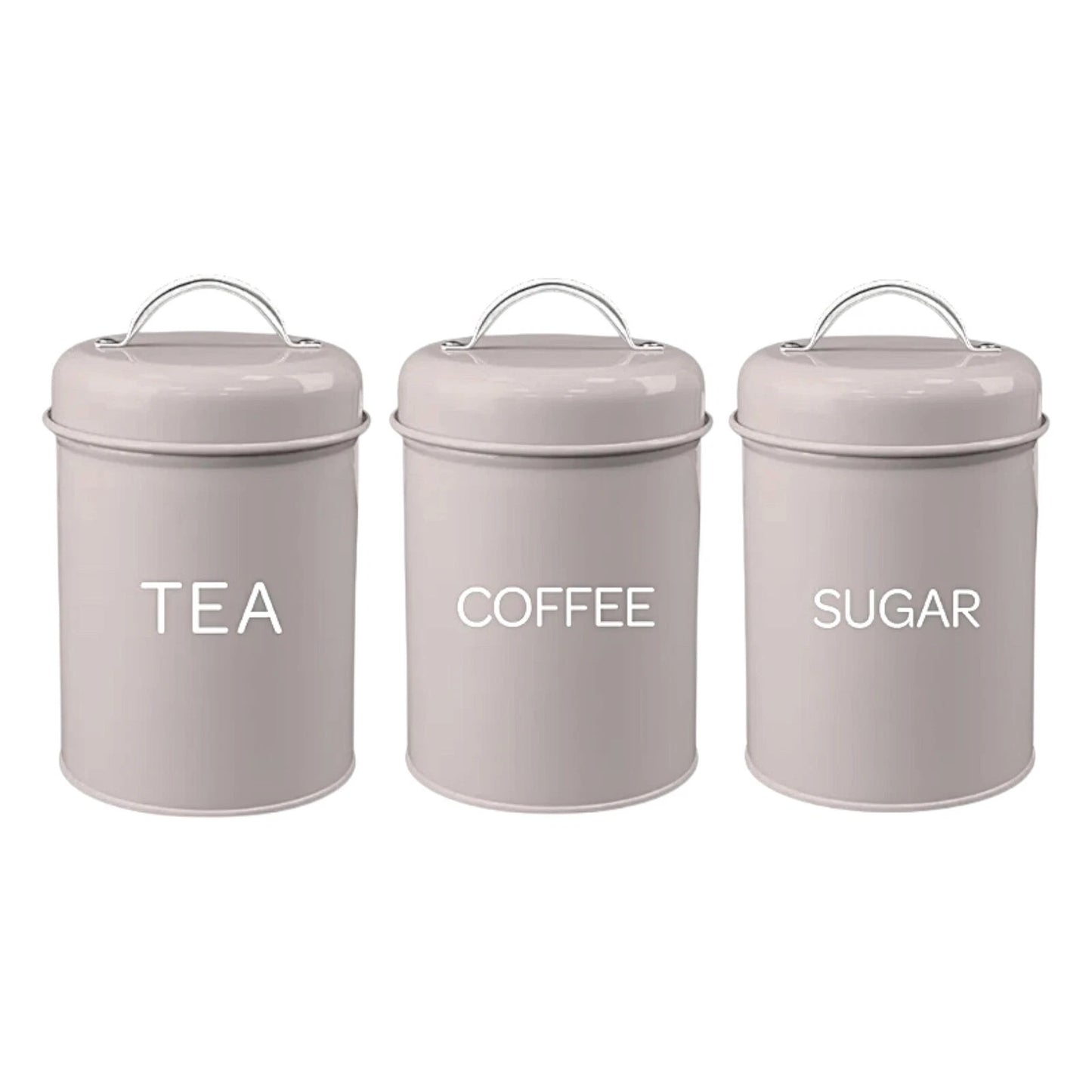 Set of 3 Canister Tea Coffee Sugar (Natural)