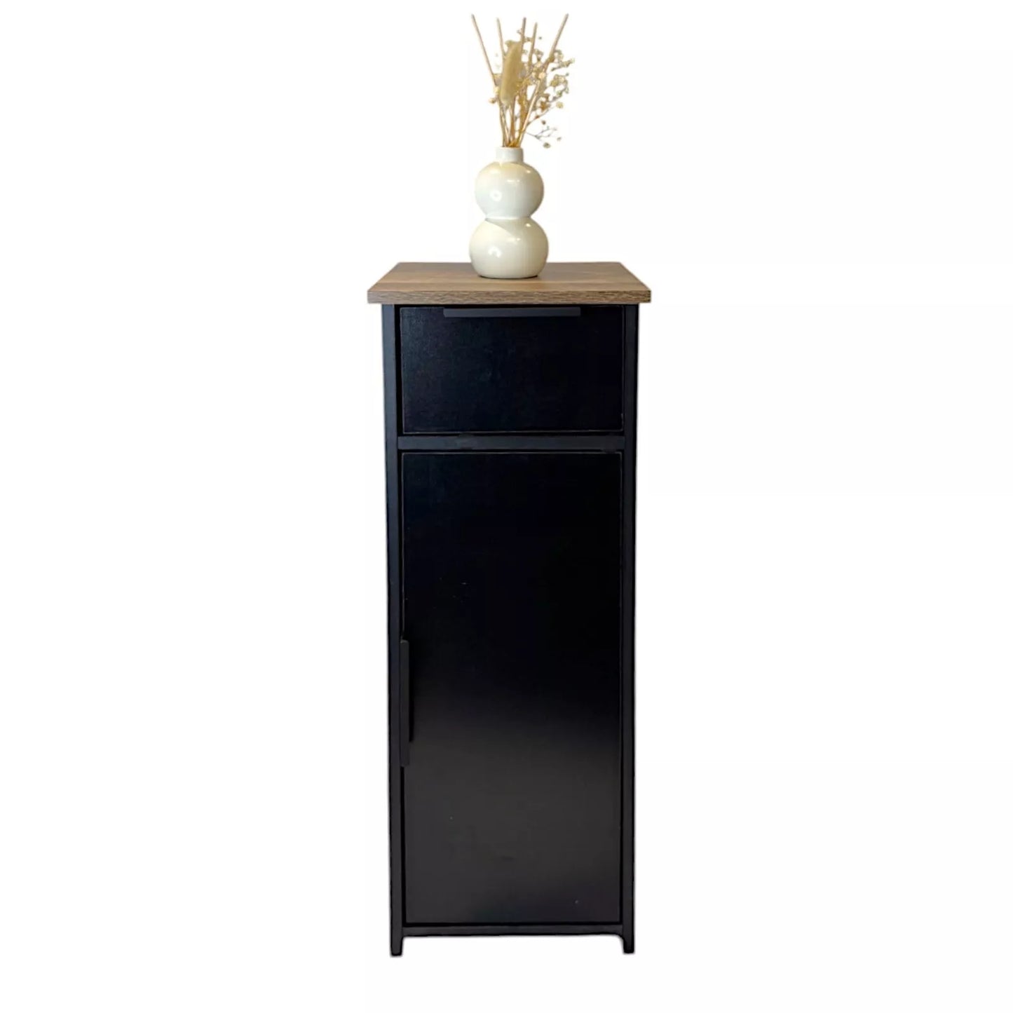 Black Wood Storage Cabinet Unit