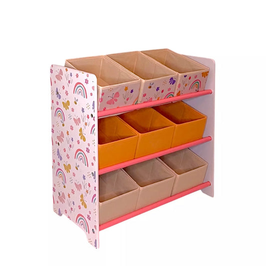 Kids Storage 9 Tub Unit - Rainbow Design