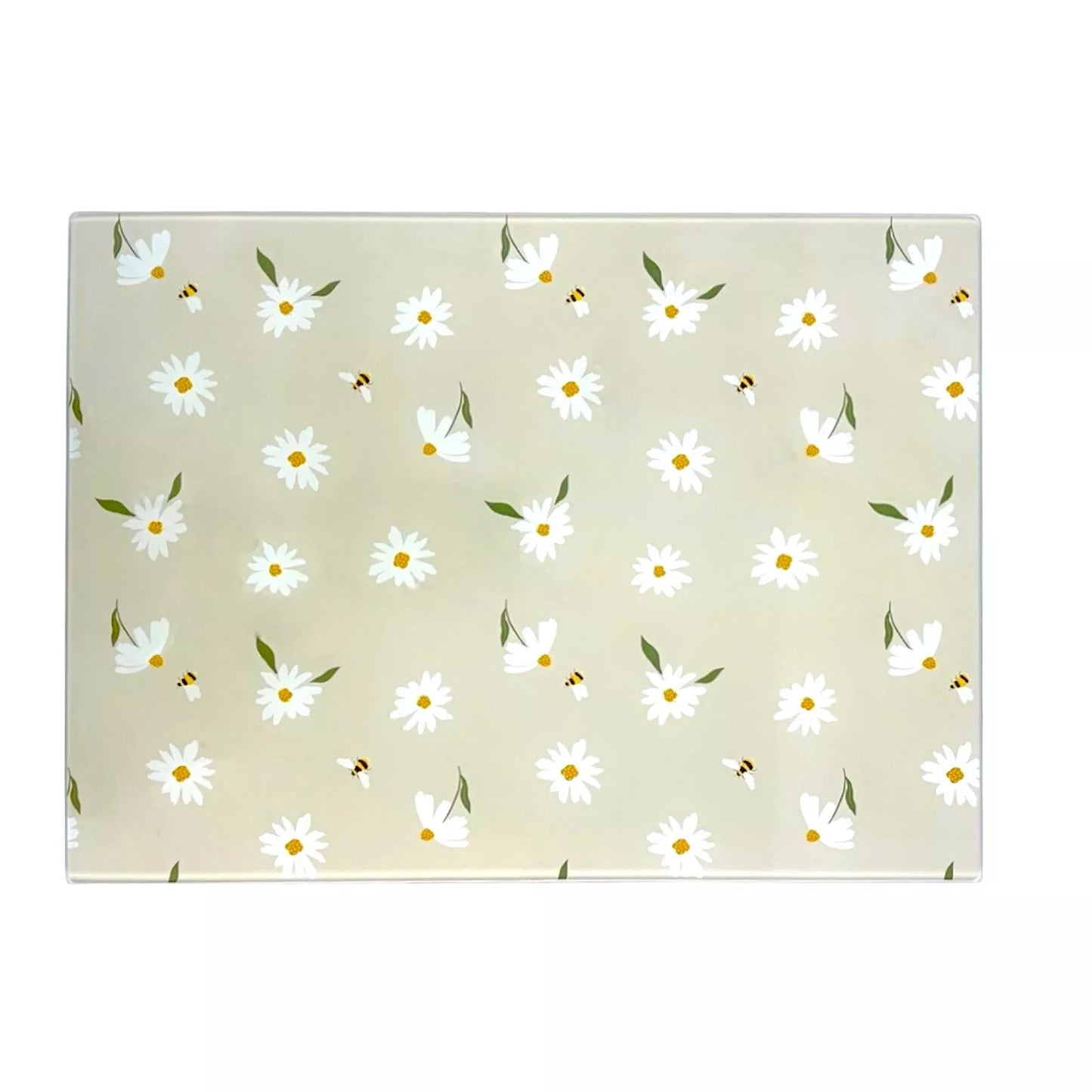 Bee Print Glass Chopping Board