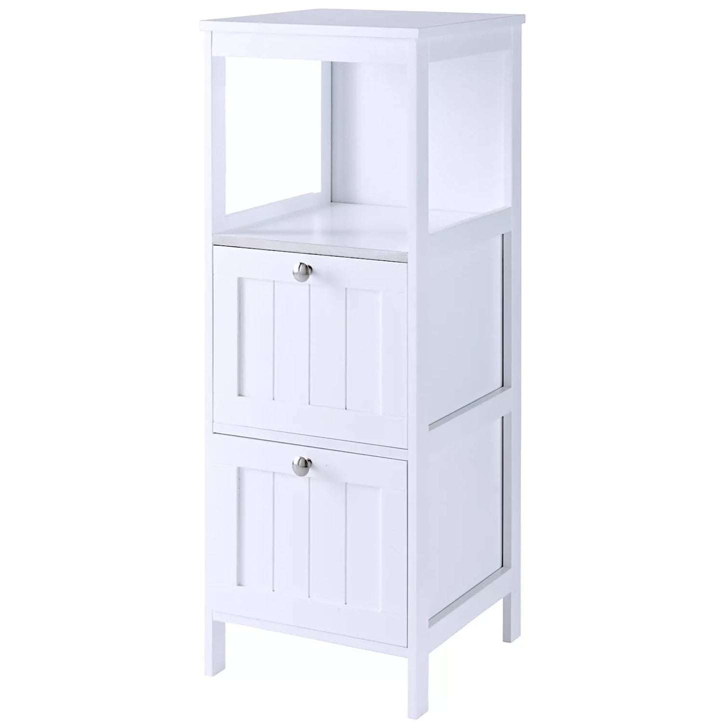 2 Drawer White Bathroom Storage