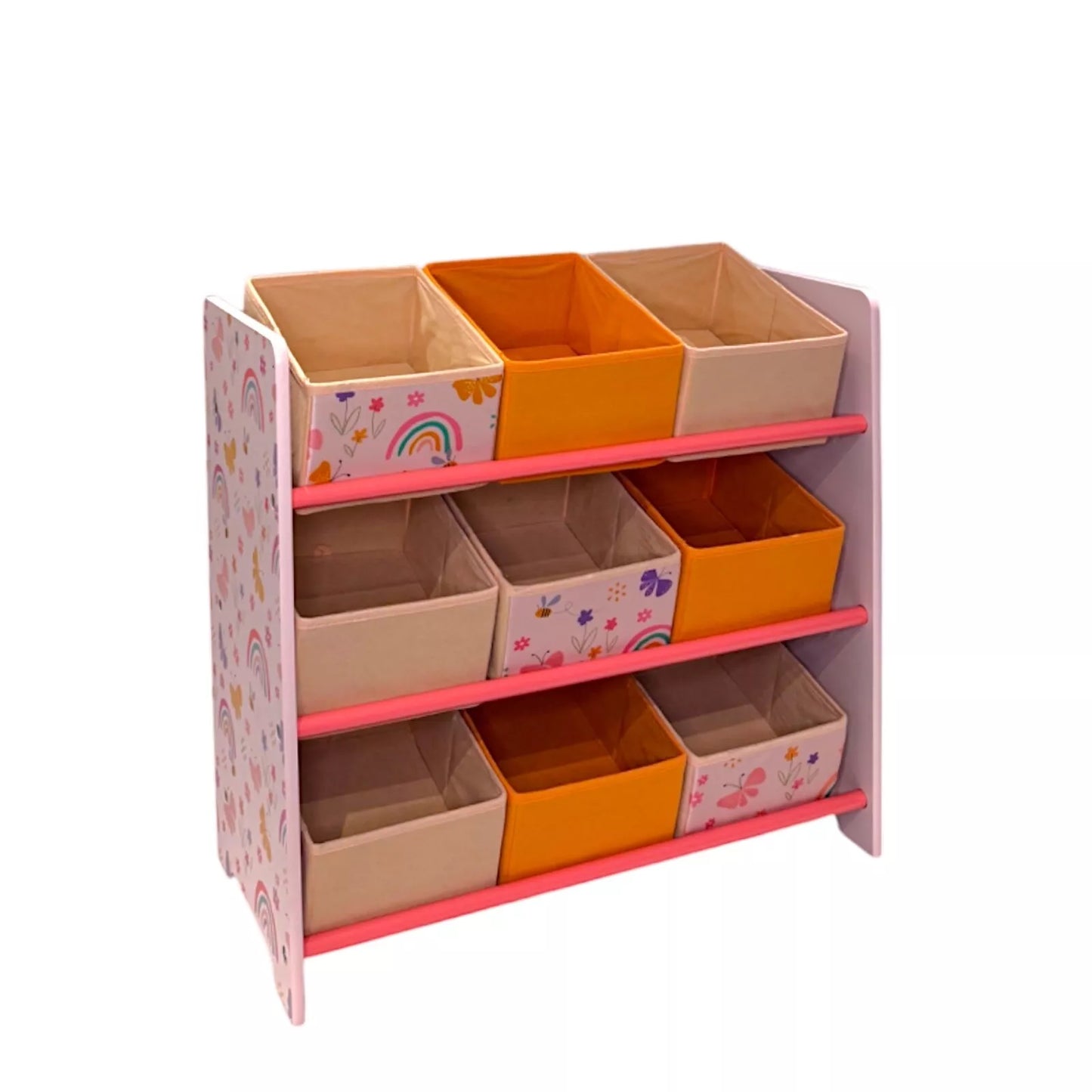 Kids Storage 9 Tub Unit - Rainbow Design