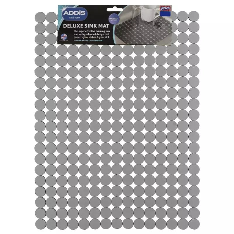 Addis Circle Grey Anti Slip Kitchen Sink scratch Protector Drainer Sink Mat protector