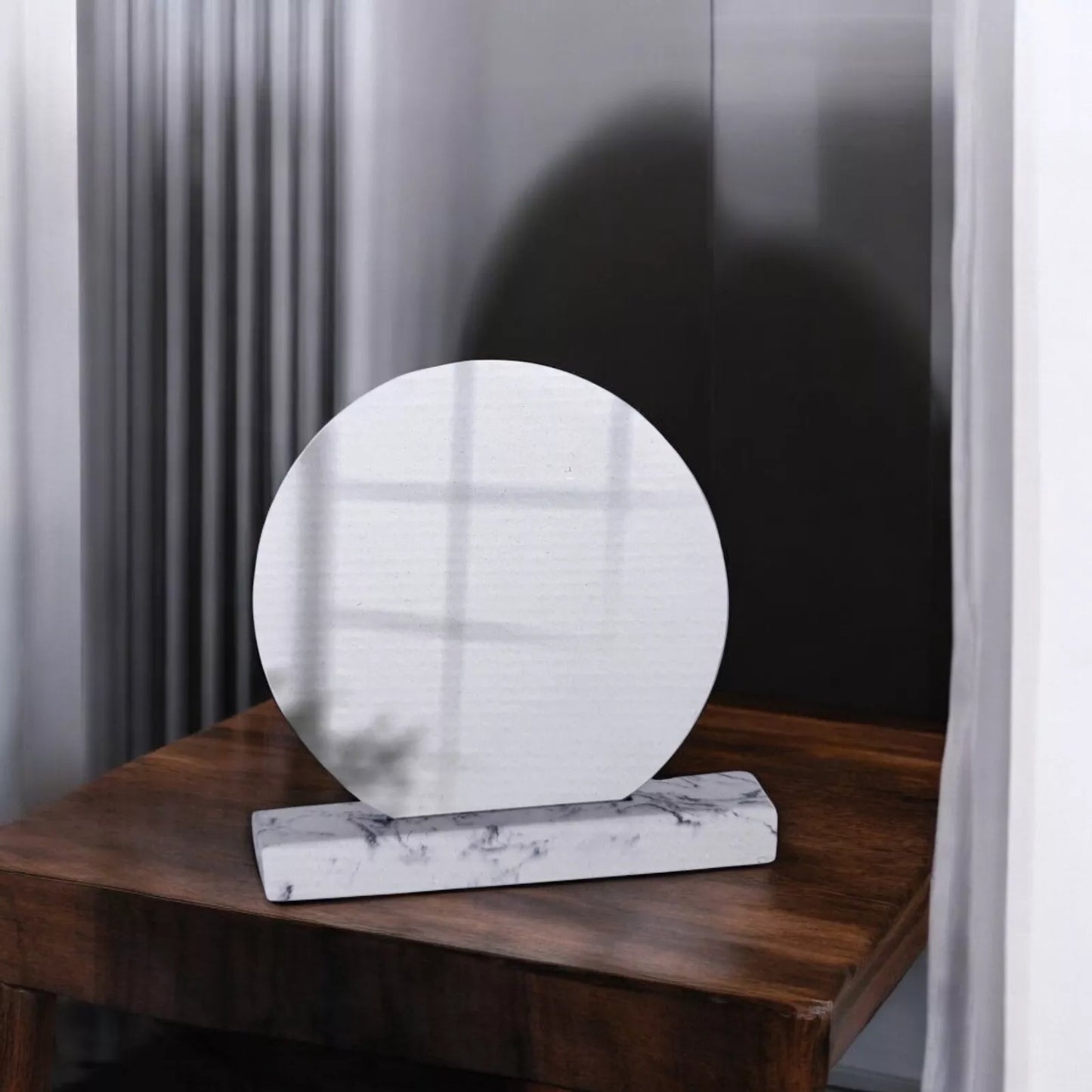 Small Round Mirror With Marble Stand