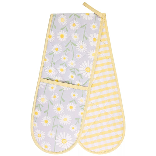 Double Oven Glove Natural Bloom Daisy