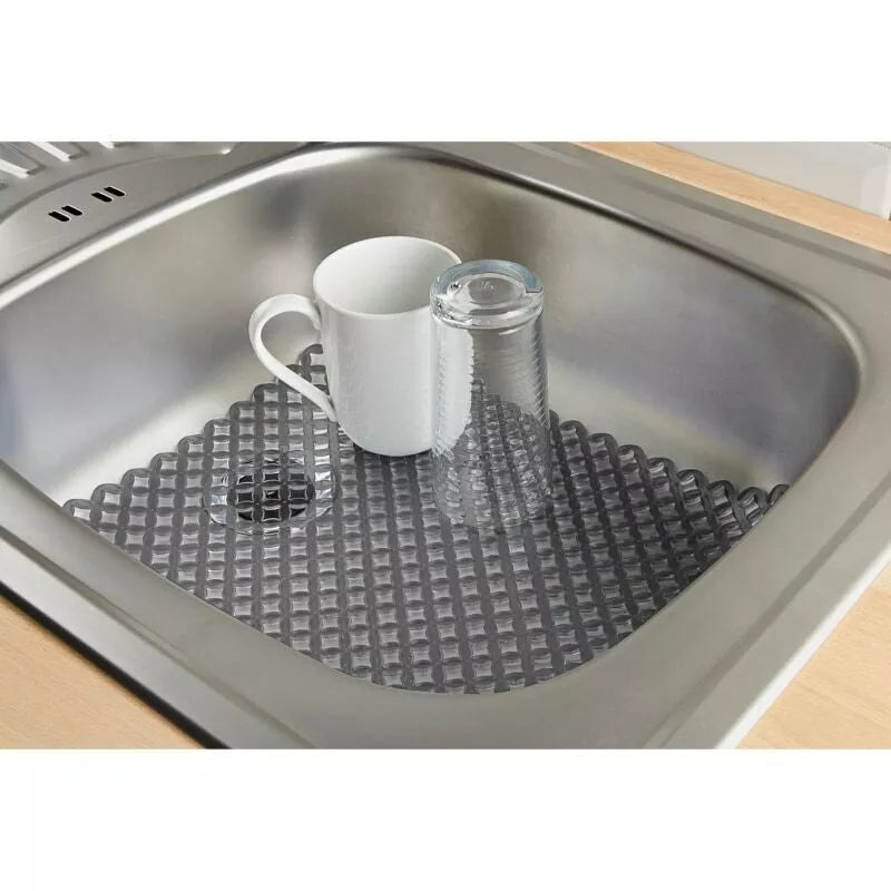 Addis Grey Lattice Anti Slip Kitchen Sink scratch Protector Drainer Sink Mat protector