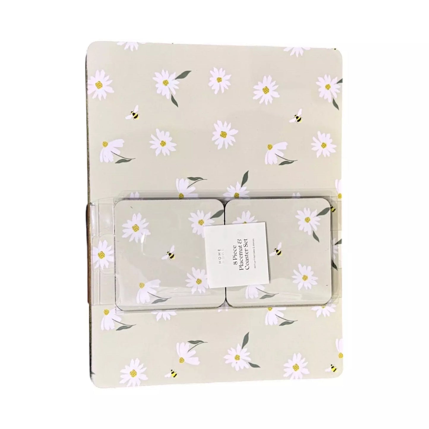 Bee Printed Placemat & Coaster Set Of 8