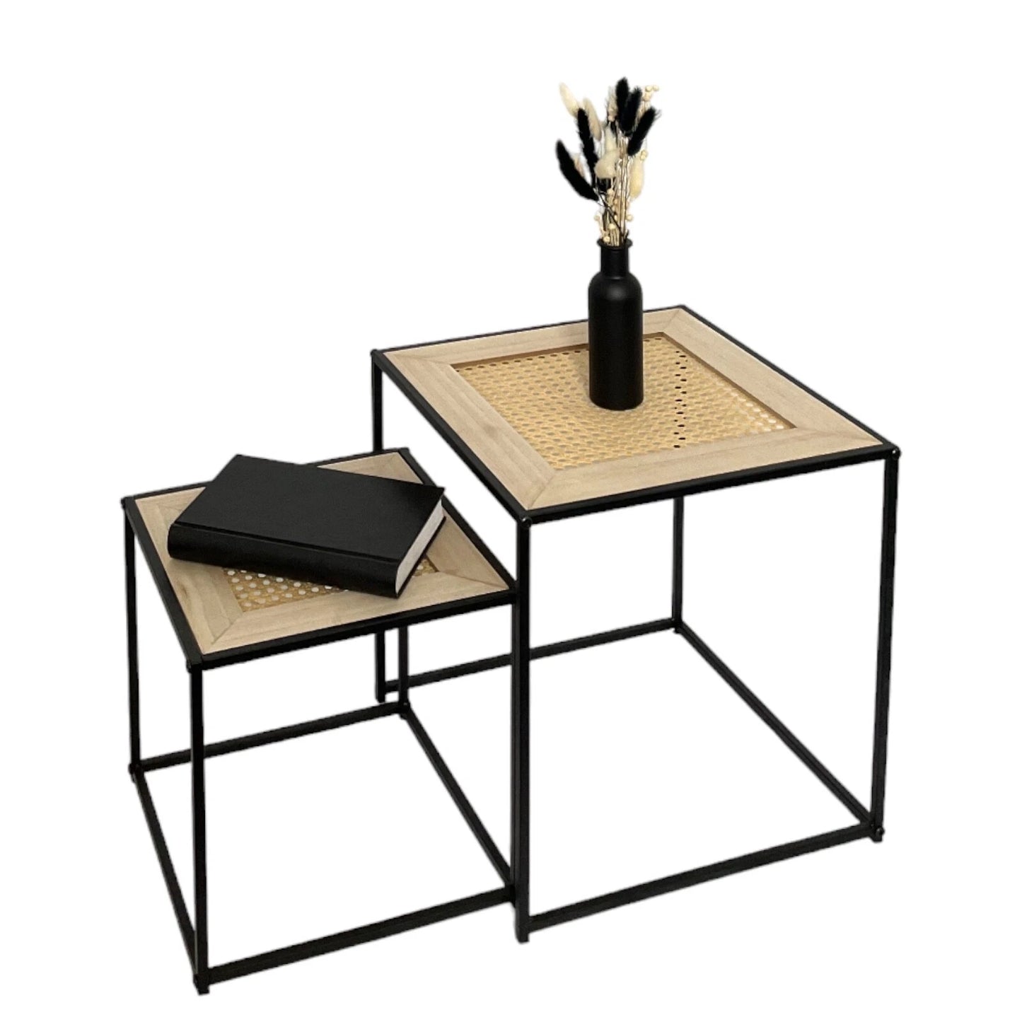 Set of 2 Coffee Table Cane Details