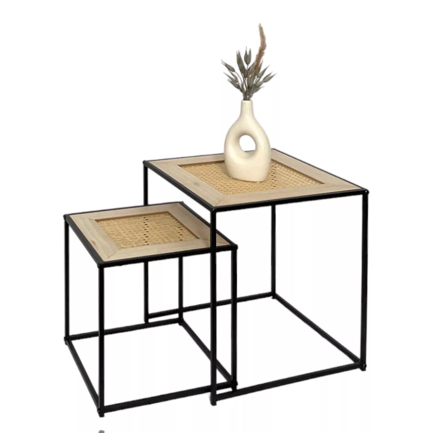 Set of 2 Coffee Table Cane Details