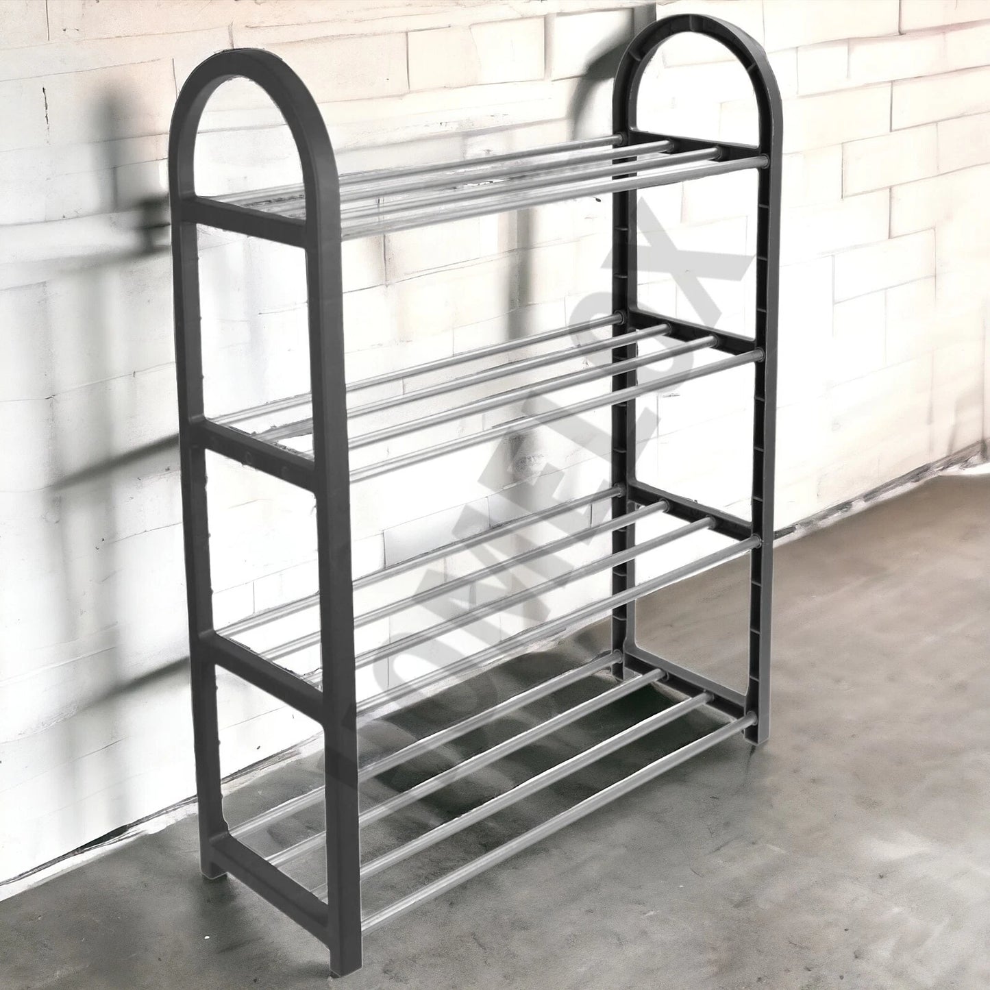4 Tier Black Shoe Stand