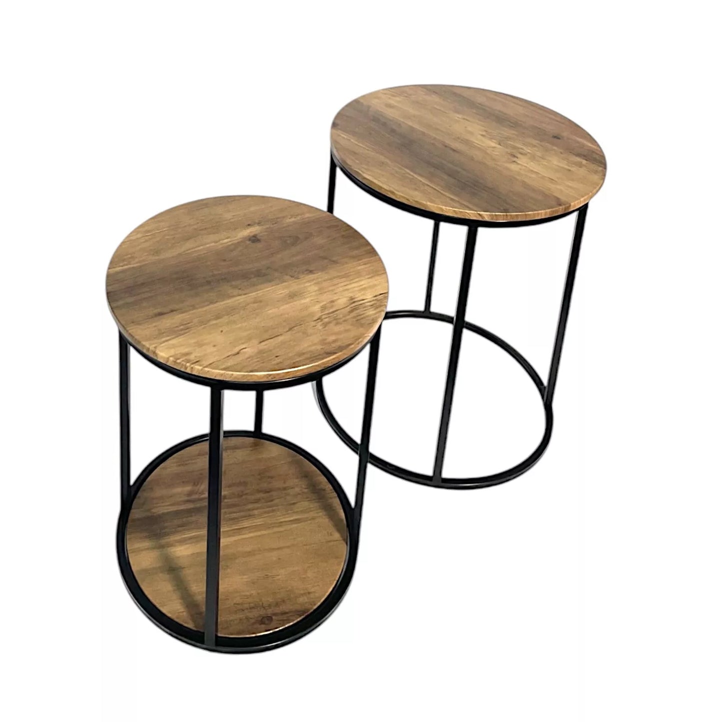 Nest of 2 Tables Rustic Oak