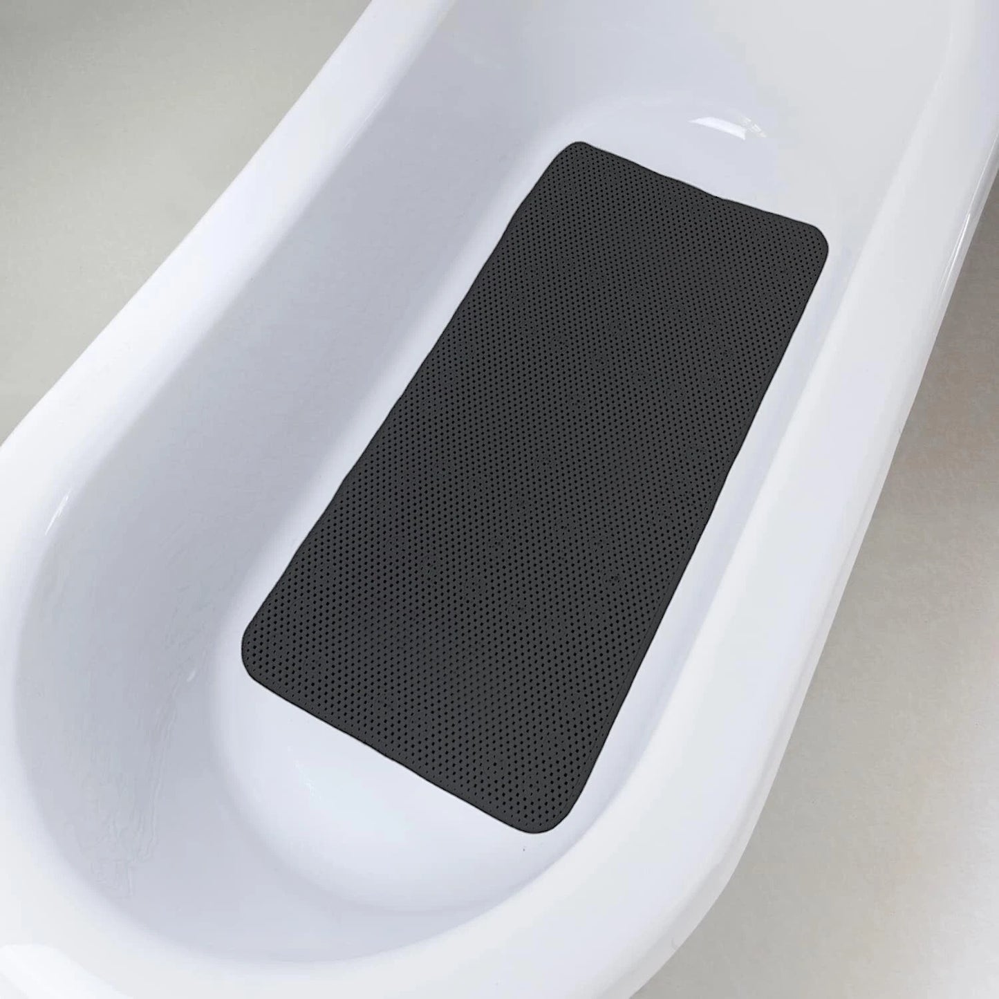 Black Extra Long Non Slip Suction Bath Shower Mat