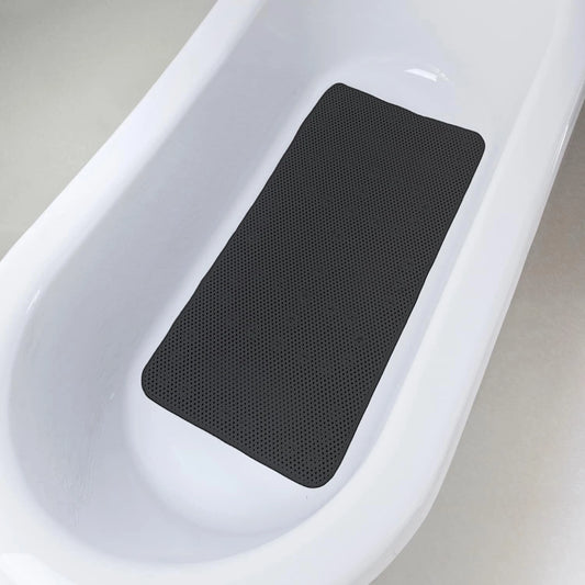 Black Extra Long Non Slip Suction Bath Shower Mat