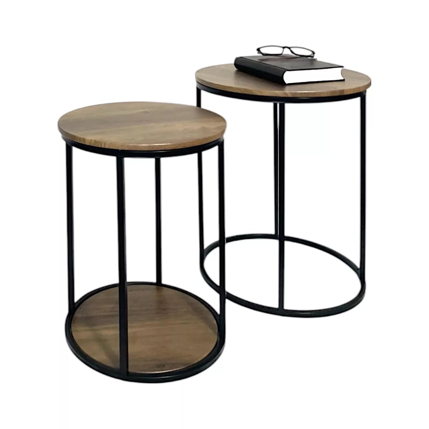 Nest of 2 Tables Rustic Oak