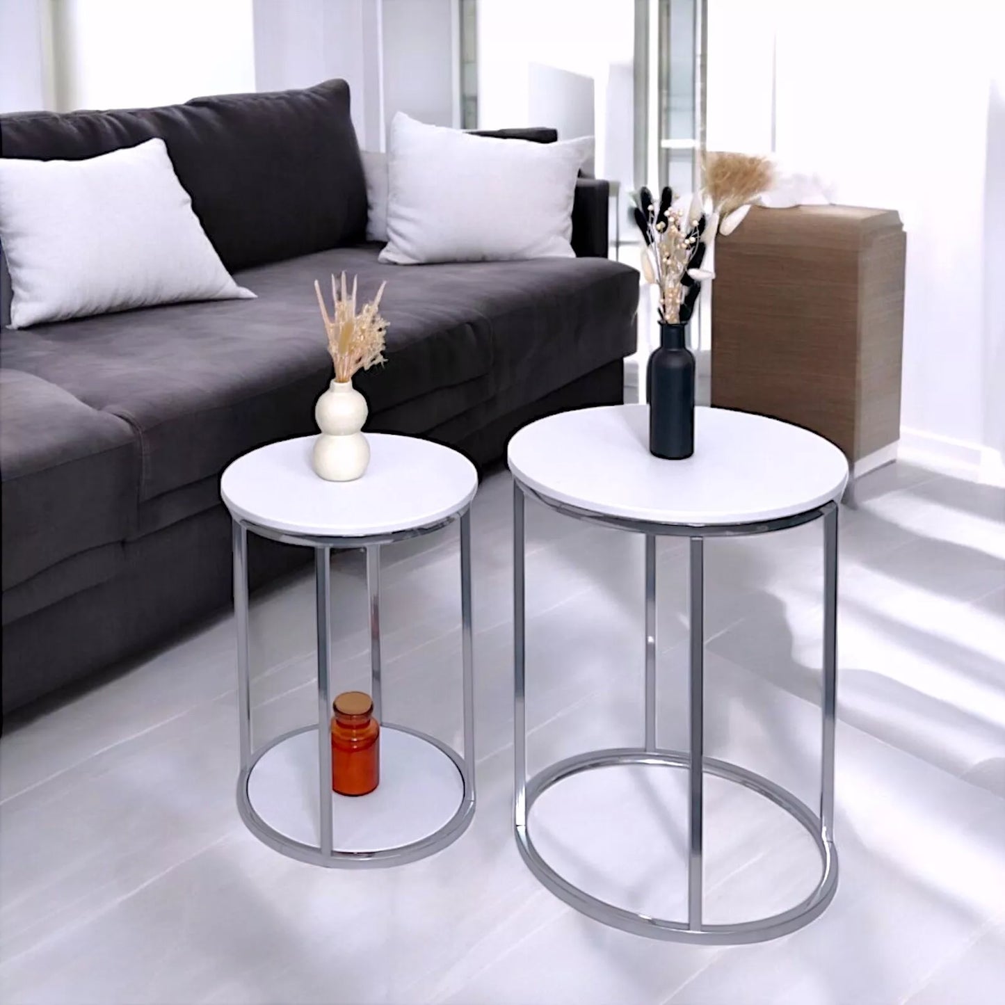 NEW Nest of Tables Set of 2 Coffee Side