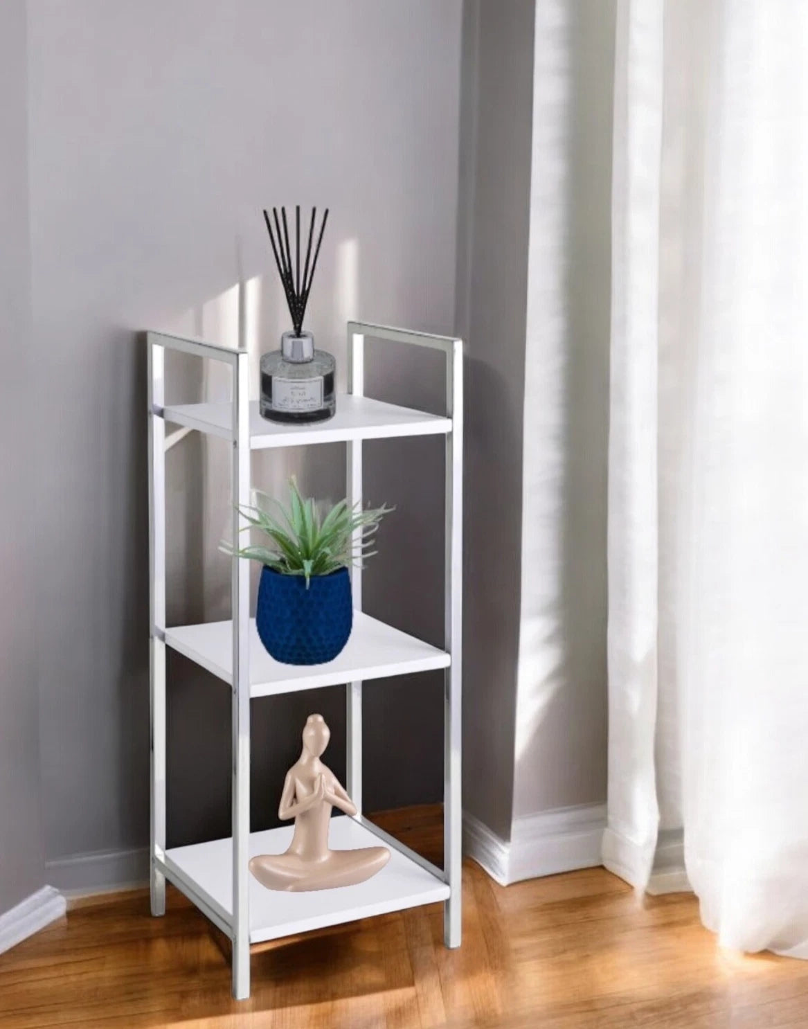 White High Gloss 3 Tier Unit Shelves
